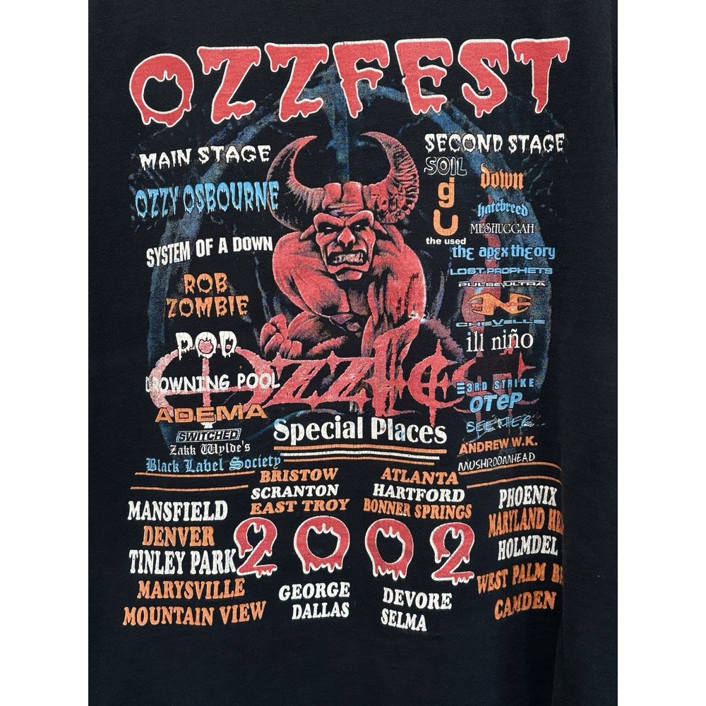 Vintage Ozzfest 2002 Tour Concert Tshirt Rock Band Size XL Devil Y2K Short Sleev - Picture 6 of 8